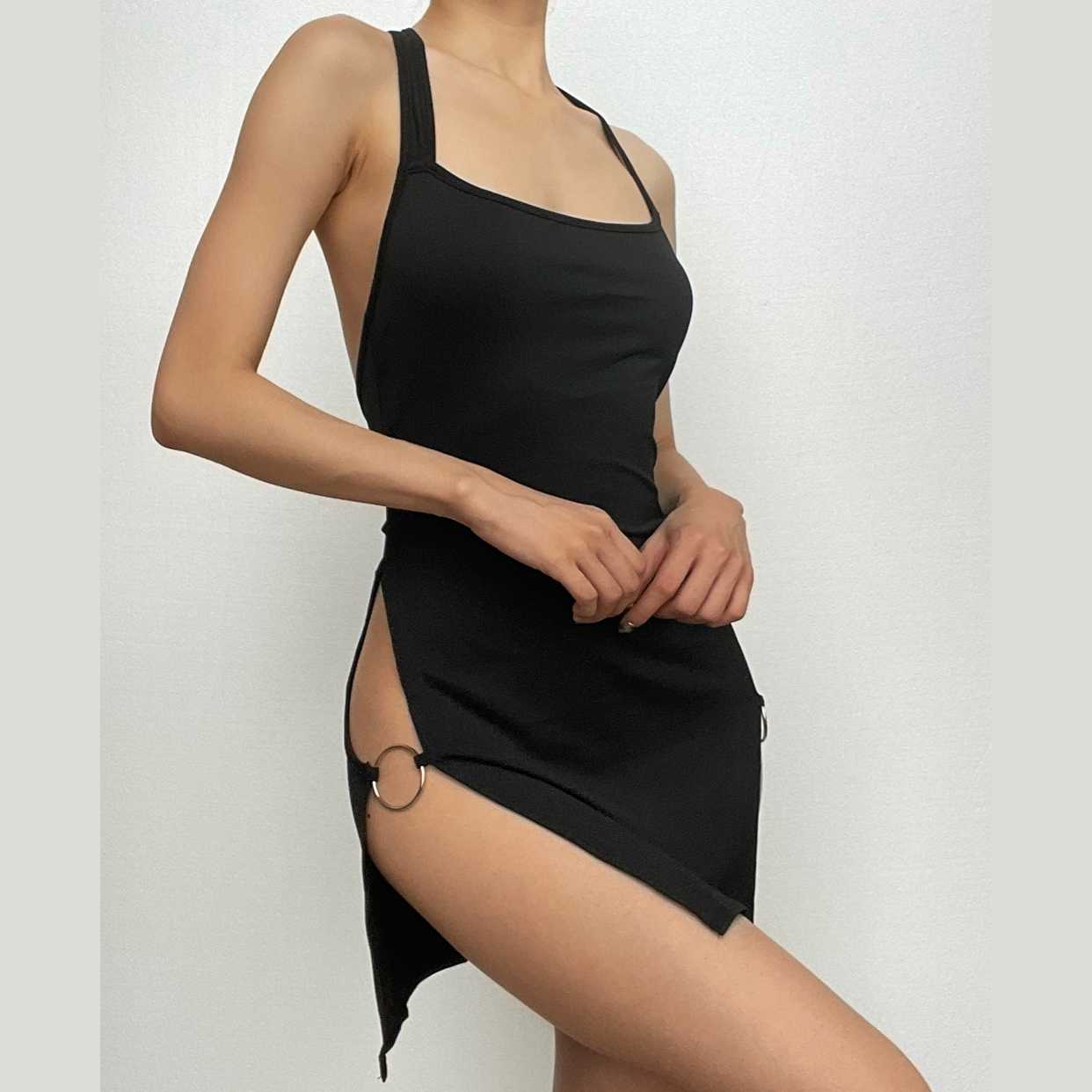 Backless Hollow-out Halter Women's Tight Dress