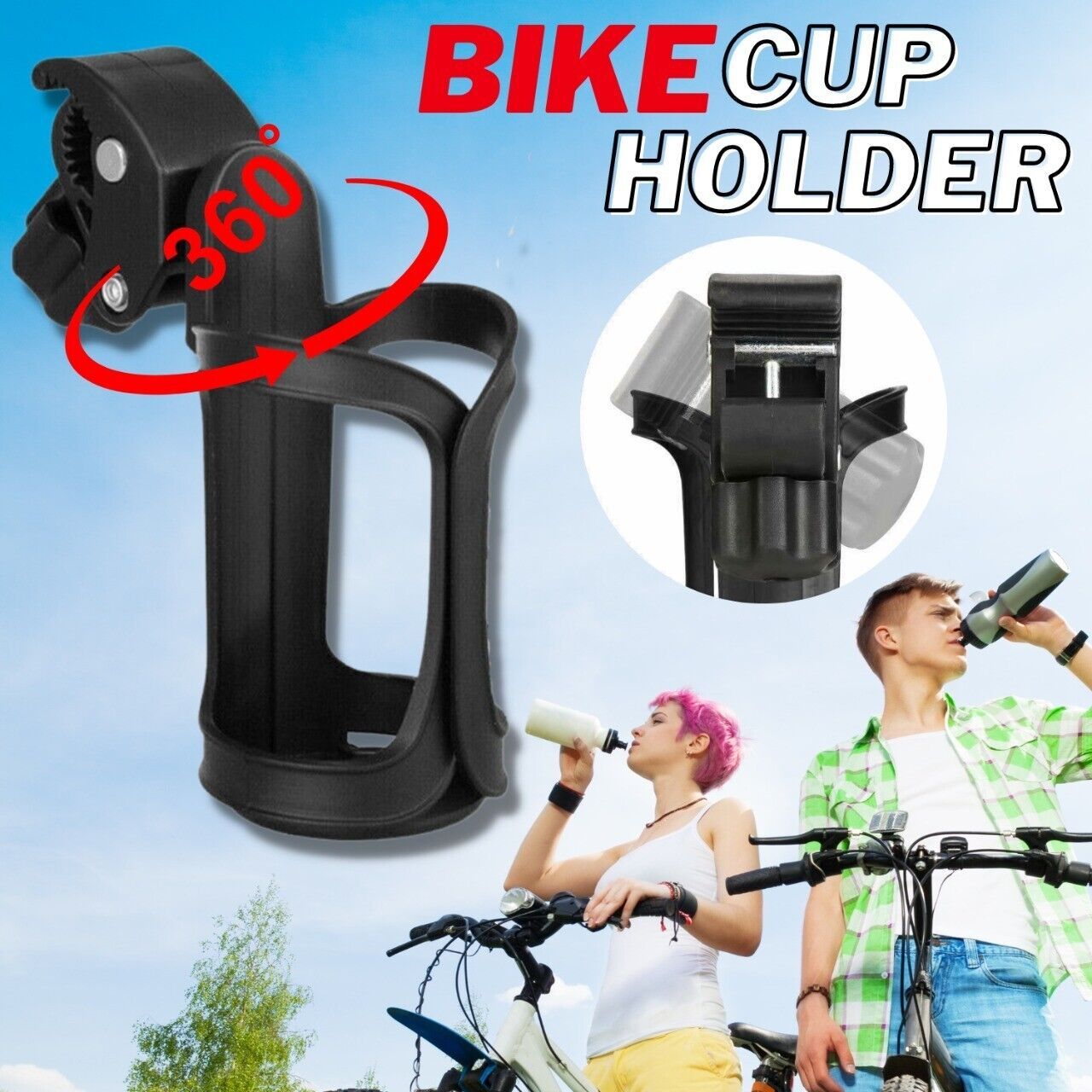 Water Bottle Cage Mount Drink Bicycle Handlebar Bike Cup Holder Cycling Beverage