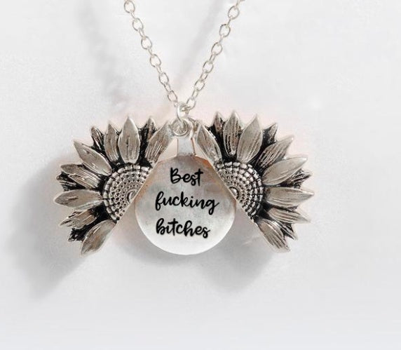 Sunflower Double-layer Lettering Necklace