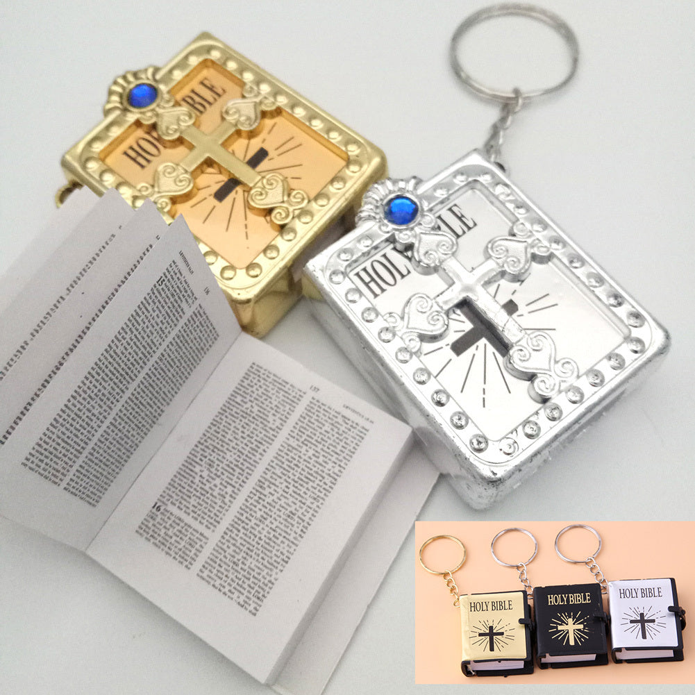 Mini HOLY Bible Keychain | Religious Christian Jesus Cross Key Chain