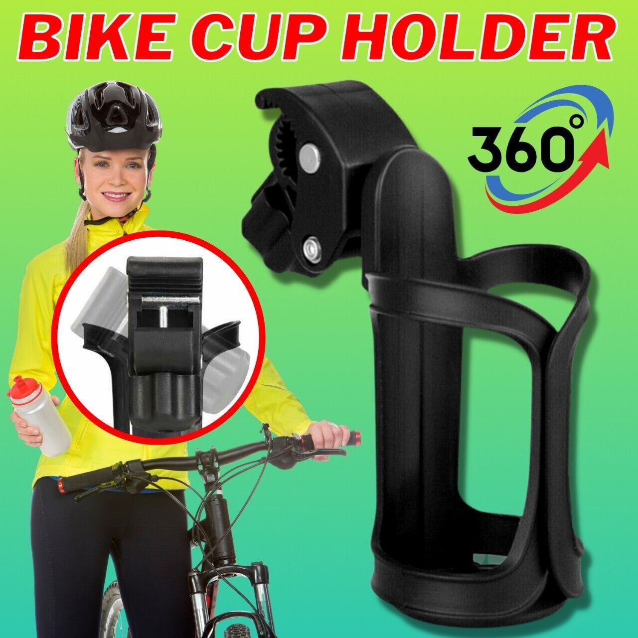 Water Bottle Cage Mount Drink Bicycle Handlebar Bike Cup Holder Cycling Beverage