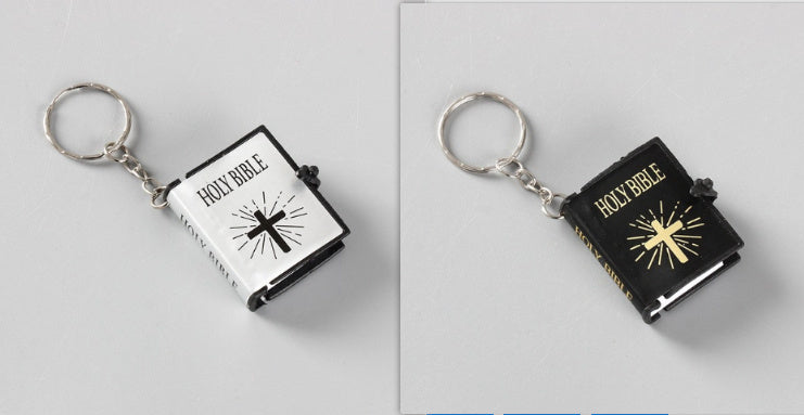 Mini HOLY Bible Keychain | Religious Christian Jesus Cross Key Chain